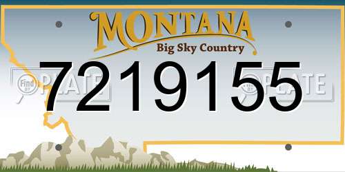 7219155 Montana License Plate