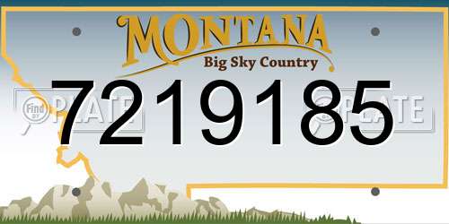 7219185 Montana License Plate