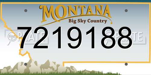 7219188 Montana License Plate