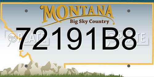 72191B8 Montana License Plate