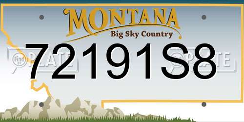 72191S8 Montana License Plate