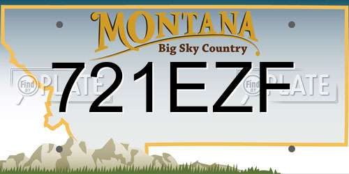 721EZF Montana License Plate