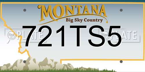 721TS5 Montana License Plate