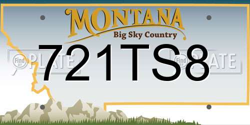 721TS8 Montana License Plate