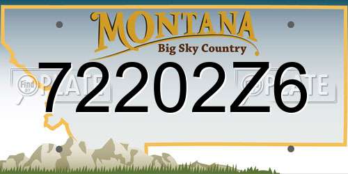 72202Z6 Montana License Plate