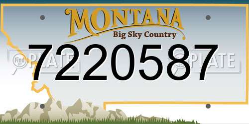 7220587 Montana License Plate