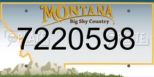 7220598 Montana License Plate