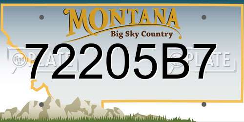 72205B7 Montana License Plate