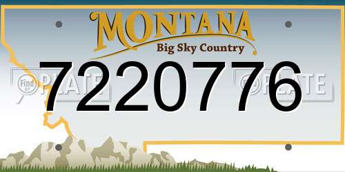 7220776 Montana License Plate