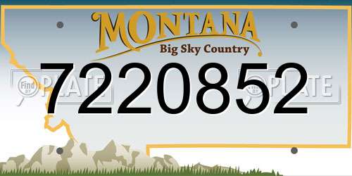 7220852 Montana License Plate