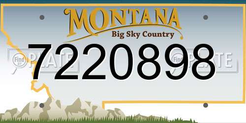 7220898 Montana License Plate
