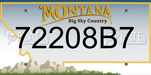 72208B7 Montana License Plate