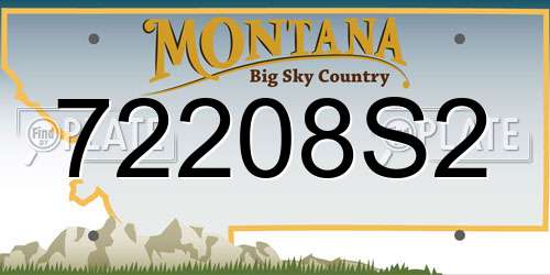 72208S2 Montana License Plate