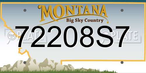 72208S7 Montana License Plate