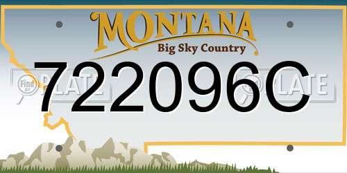 722096C Montana License Plate