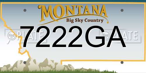 7222GA Montana License Plate