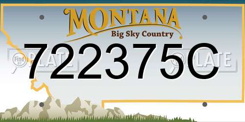 722375C Montana License Plate