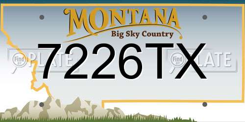 7226TX Montana License Plate