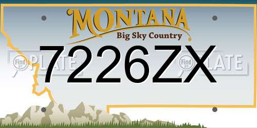 7226ZX Montana License Plate