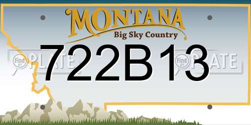 722B13 Montana License Plate