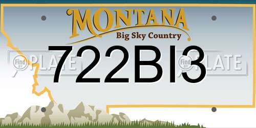 722BI3 Montana License Plate