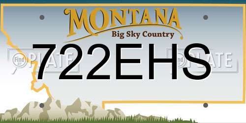 722EHS Montana License Plate