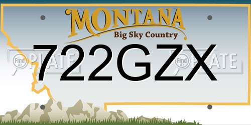 722GZX Montana License Plate