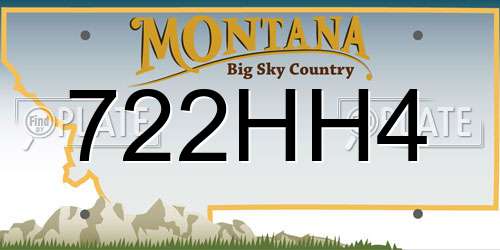 722HH4 Montana License Plate
