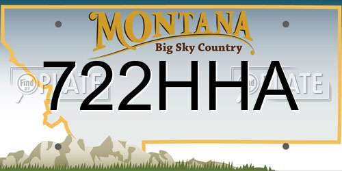 722HHA Montana License Plate