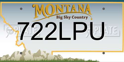 722LPU Montana License Plate