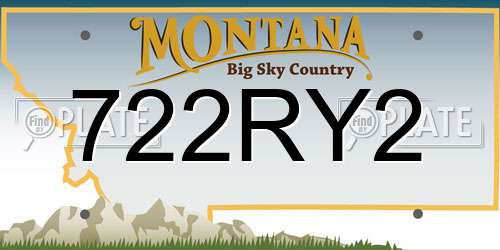 722RY2 Montana License Plate