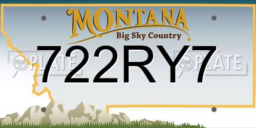 722RY7 Montana License Plate