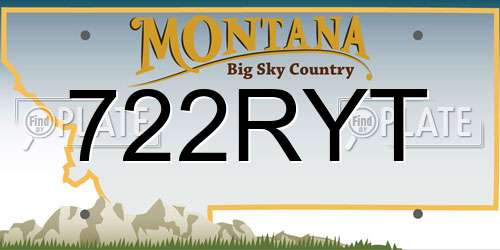 722RYT Montana License Plate