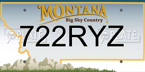 722RYZ Montana License Plate