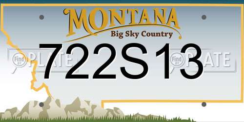 722S13 Montana License Plate