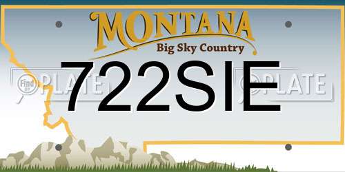 722SIE Montana License Plate