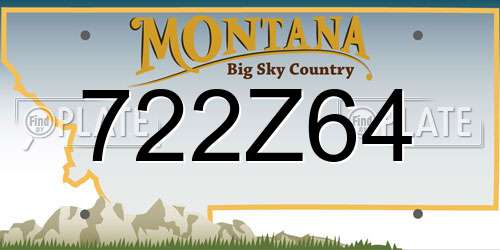 722Z64 Montana License Plate