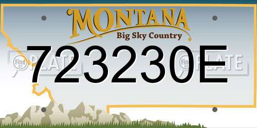 723230E Montana License Plate