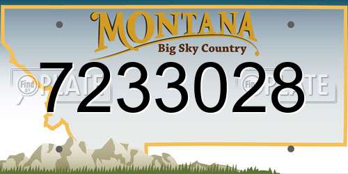 7233028 Montana License Plate