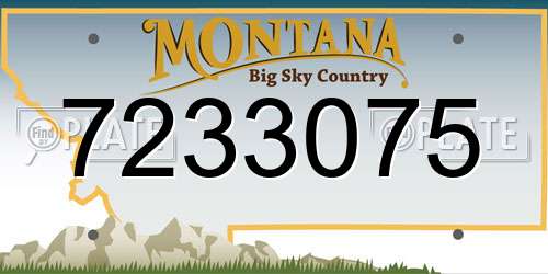7233075 Montana License Plate