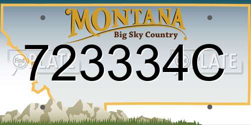 723334C Montana License Plate