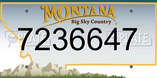7236647 Montana License Plate
