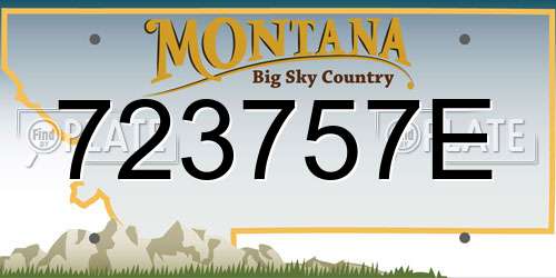 723757E Montana License Plate