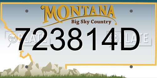 723814D Montana License Plate