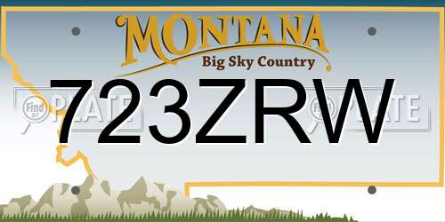 723ZRW Montana License Plate