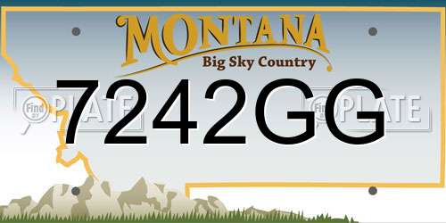 7242GG Montana License Plate
