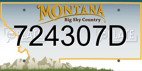 724307D Montana License Plate