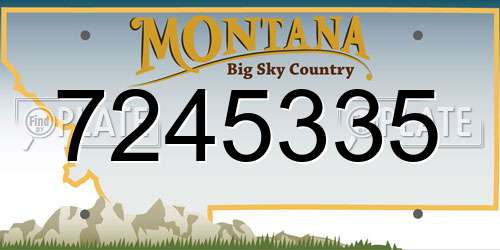 7245335 Montana License Plate