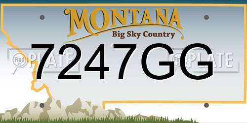 7247GG Montana License Plate