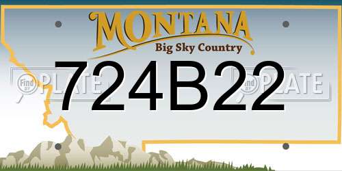 724B22 Montana License Plate